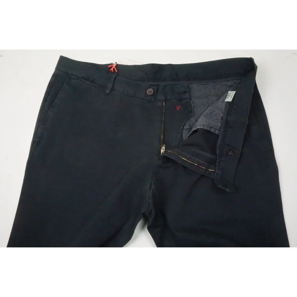 Isaia S Tinto Capo Blue Twill Cotton Blend Casual Mens Chino Pants 50R EU NEW